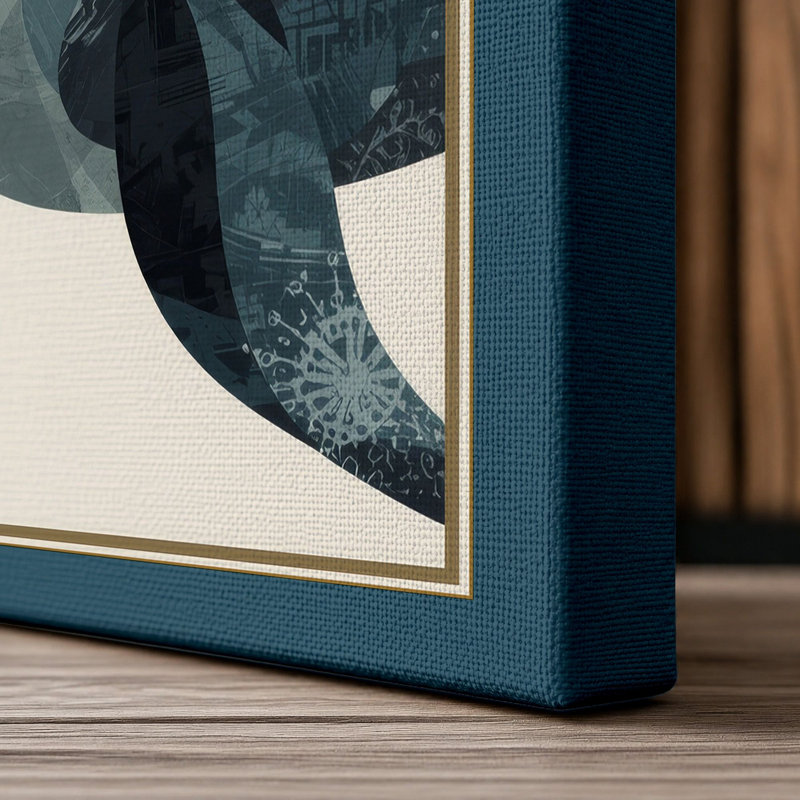 Seal at Rest Coastal - Wrapped Canvas, 24x16 - 61.0 x 40.6 cm, Teal Border