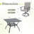 4-Person Square Patio Dining Set With Swivel PVC-coated polyester Chairs-1199167597