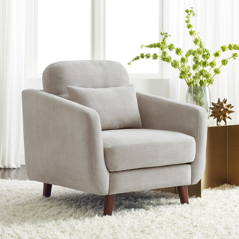 Serta Sierra 34.5" Wide Tufted Polyester Armchair, Ivory