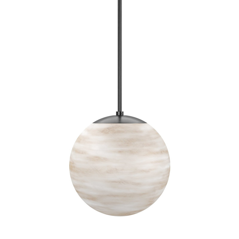 Marbled Globe 1 - Light Pendant, 11.81" H x 11.81" W x 11.81" D, Black Gunmetal