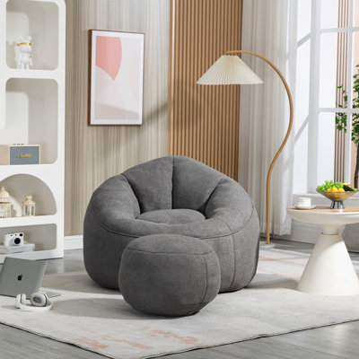 Fauteuil demi-tonneau avec repose-pieds 37,4 po Eryn