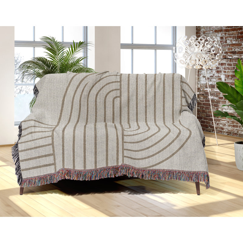Jeté en mélange de coton Eko, Beige, L 60 po x l 50 po