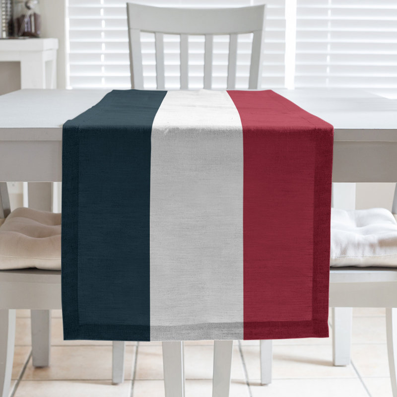 New Orleans Football Stripes Table Runner, 90" x 16", Polyester, Houston Throwback Football Red/Dark Blue