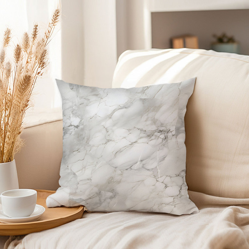 Abstract Gray Geode Crystals Marble IX Transitional, 18" H x 18" W