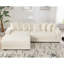 Canapé modulaire en L en forme de L, méridienne gauche, 8 coussins, beige, facile à assembler pour un confort confortable surdimensionné, méridienne en velours côtelé, assemblage simple-137056732-137056546
