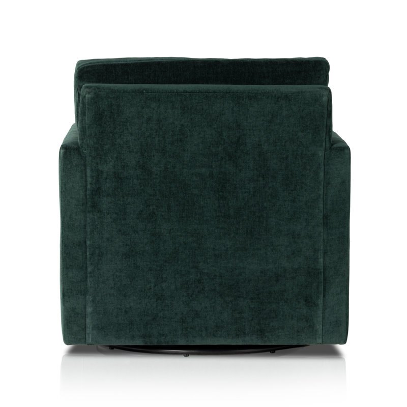 Olson Swivel Armchair, Emerald Worn Velvet