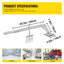 Dent Pull Lever Bar 6 Claw Hook Portable Dent Pull Bar Aluminum Alloy Dent Puller Single Leg Lifter for Car Dent Repairing