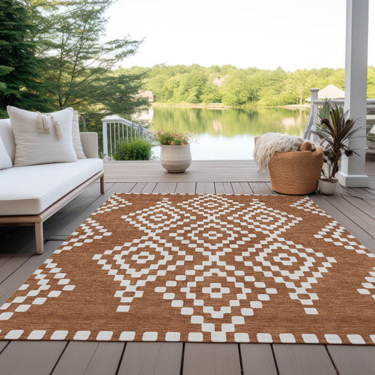 Malek Indoor/Outdoor Area Rug with Non-Slip Backing