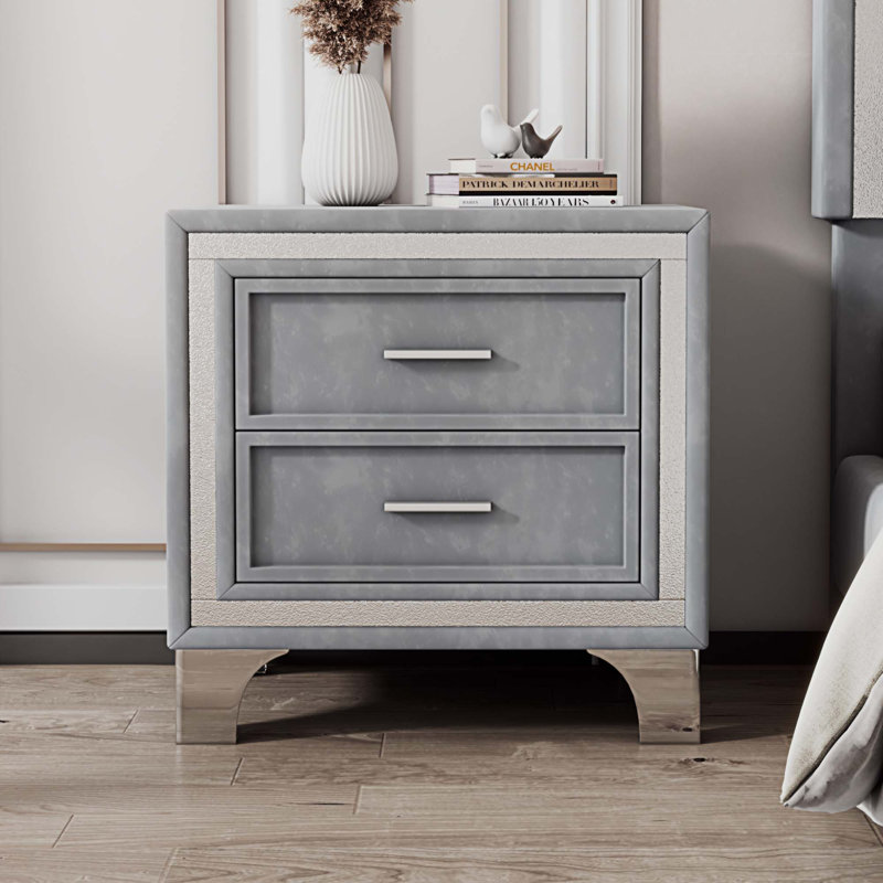 Table de chevet Tisbee, Gris