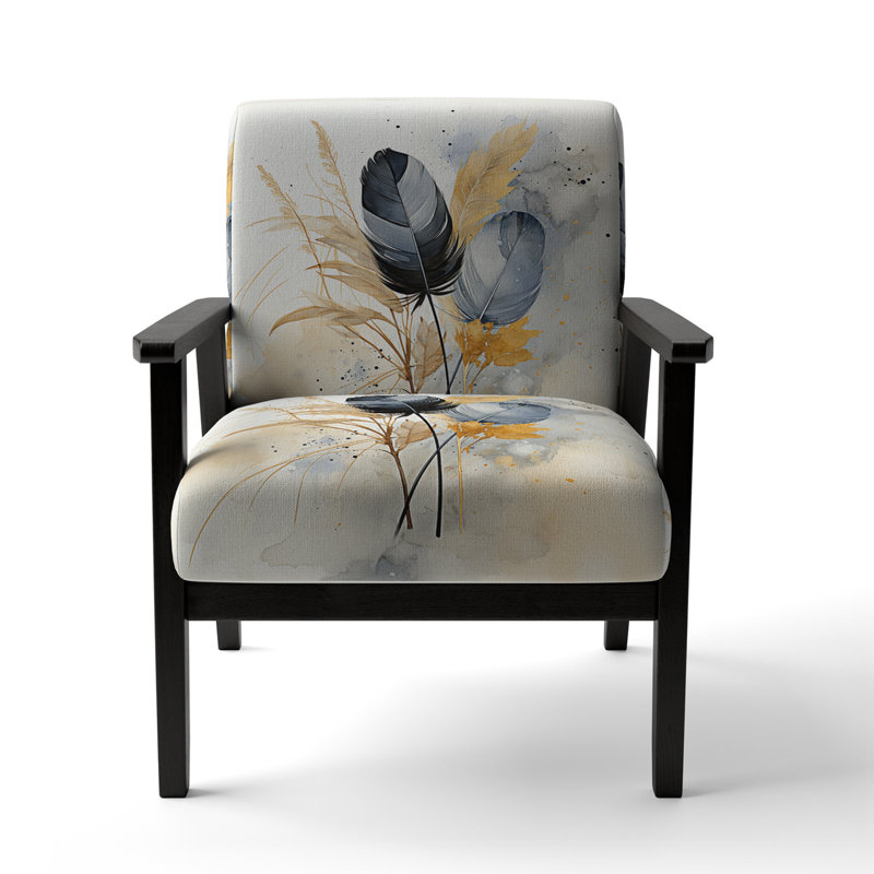 Asian Art Feathers Sumi II - Fauteuil rembourré traditionnel, fauteuil d'appoint Asian Art