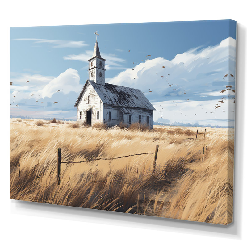 Art mural de la sérénité champêtre à la campagne, Toile tendue, H 12 po x l 20 po x P 1 po