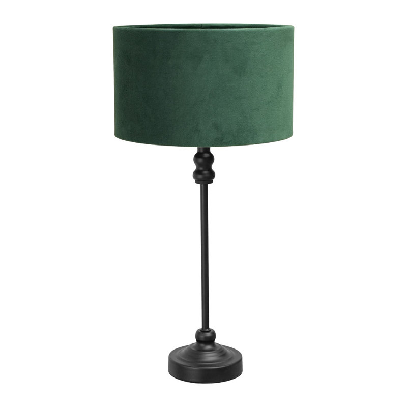 Reselva Metal Table Lamp, Black Base /Forest Green Shade