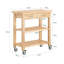 Kitchen Cart Mobile Island on Wheels Rolling Storage Cart Movable Serving with Drawers & Shelves Wood
