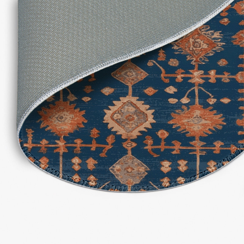 Tapis turc intérieur et extérieur brun, Rond 5 pi
