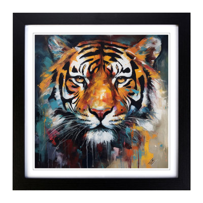 Tiger Abstract Expressionism No.2 - Framed Print
