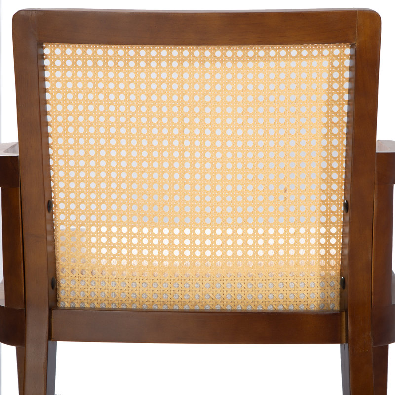 Fauteuil de 23,8 po de large Achary, Bois brun foncé
