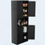 Armoire de rangement en acier de 72 po de hauteur avec grand comptoir, tablettes et crochets réglables, armoire robuste de style moderne-129435952