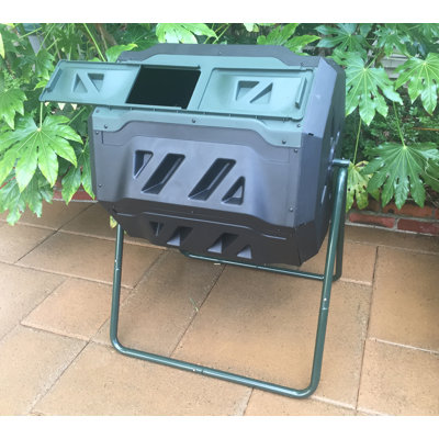 43 Gallons Plastic Outdoor Tumbler Composter with Latching Lid