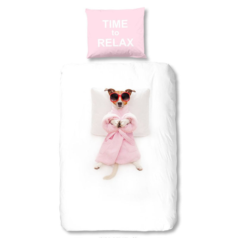 Good Morning Duvet Cover Rela White/Pink, 135 x 200 cm - 1 Kissenbezug  (80 x 80 cm)