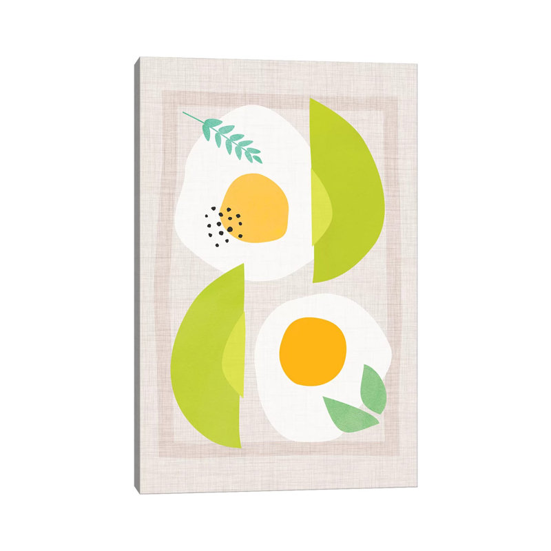 Avocat et œufs par Modern Tropical - peinture sur toile tendue, H 60 po x l 40po x P 1,5 po