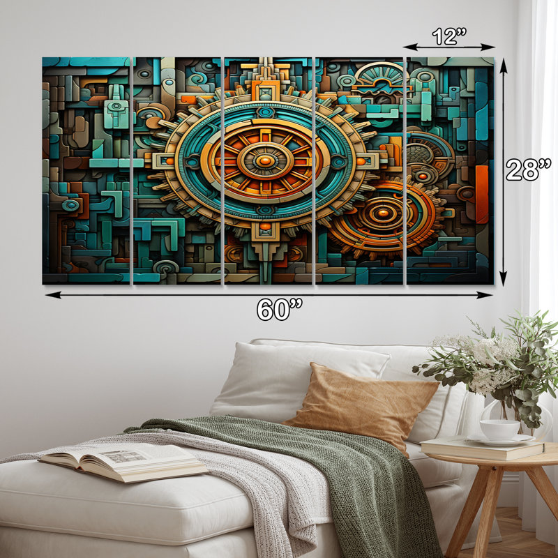 «Mexico Mesoamerican Legacy II» sur toile, reproduction de 5 pièces