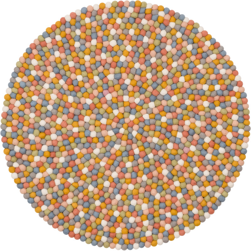 Round Polka Dots Wool Hand Woven Area Rug, Round 70cm