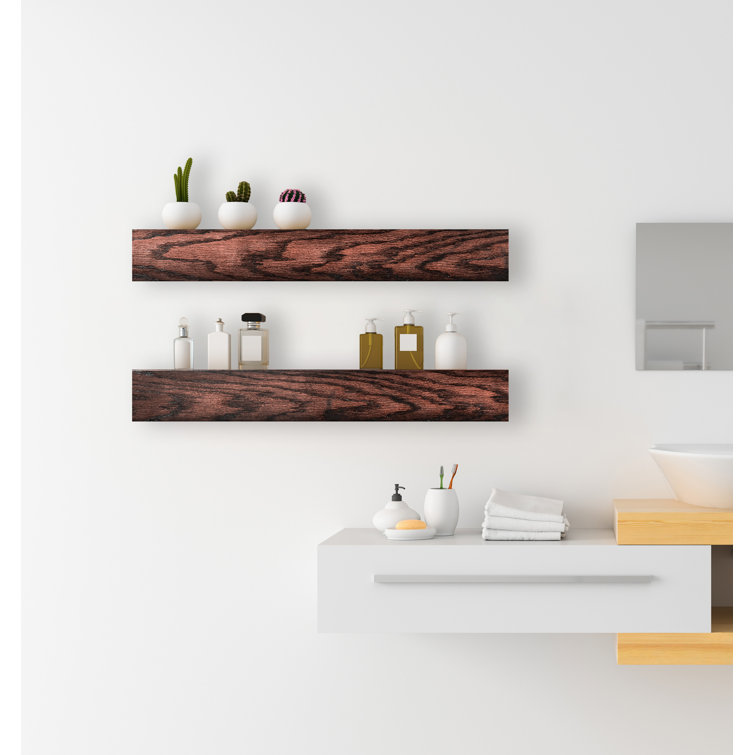 Emerald Lee 2 Piece Oak Floating Shelf