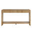 Console moderne à 3 tiroirs avec lattes verticales, conception à bord arrondi, parfaite pour le vestibule, le couloir ou derrière le canapé-587159106