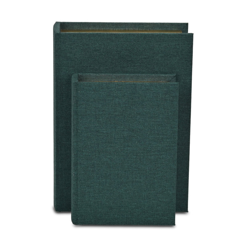 Ensemble de 2 boîtes à livres Aiyanna, Dark Green