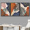Mid Century Shape " IDEA4WALL Framed Wall Art Print Set Tropical Geometric Jungle Palm Leaves Nature Wilderness Illustrations Modern Decorative Relax/Calm Chic For Living Room, Bedroom, Office " 3 - Pieces
