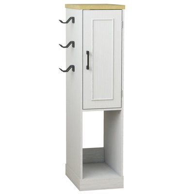 Antique White Media Storage Cabinet With Shelves And Drawers