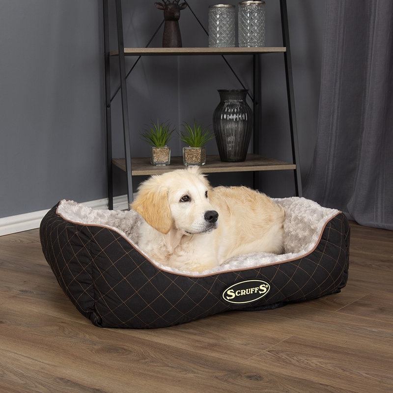 Wilton Polyester Pet Bed, 19cm H x 75cm W x 60cm D, Black/White