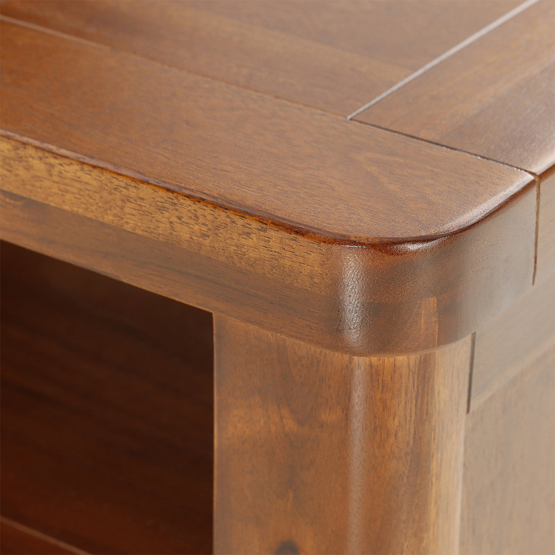 Oruada Acacia Coffee Table with Storage, Dark Brown