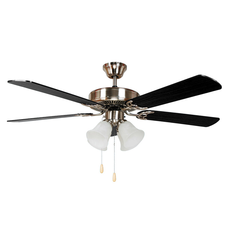 Ventilateur de plafond standard à 5 pales de 52 po avec chaîne de traction et ensemble d'éclairage inclus Afognak