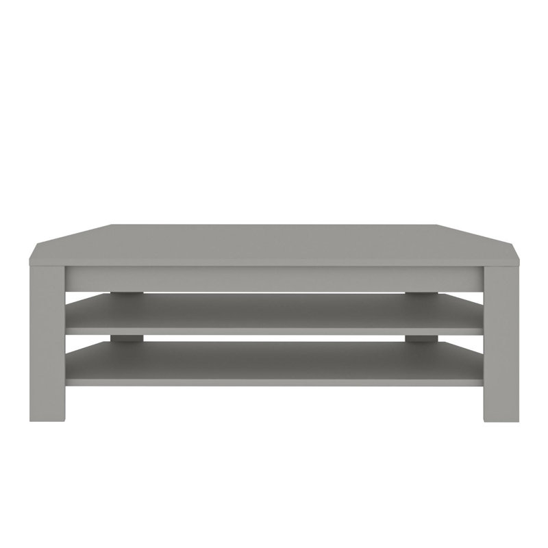 Modern TV Stand with Wall-Mount Option, Grey, 47.2 x 15.7 x 15.0 inches | 100% Melamine Coated Particle Board, Thickness: 0.7 inches | Multiple Shelves for Storage, Stylish and Functional Design for Living Rooms