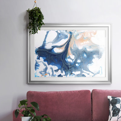 «Dancing Blue», cadre I avec cadre biseauté et verre