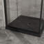 Cabine de douche P 36 po x l 36 po x H 72 po, porte de douche en coin avec base de douche, cabine de douche à ouverture pivotante avec verre trempé transparent de 1/4 po, ensemble noir