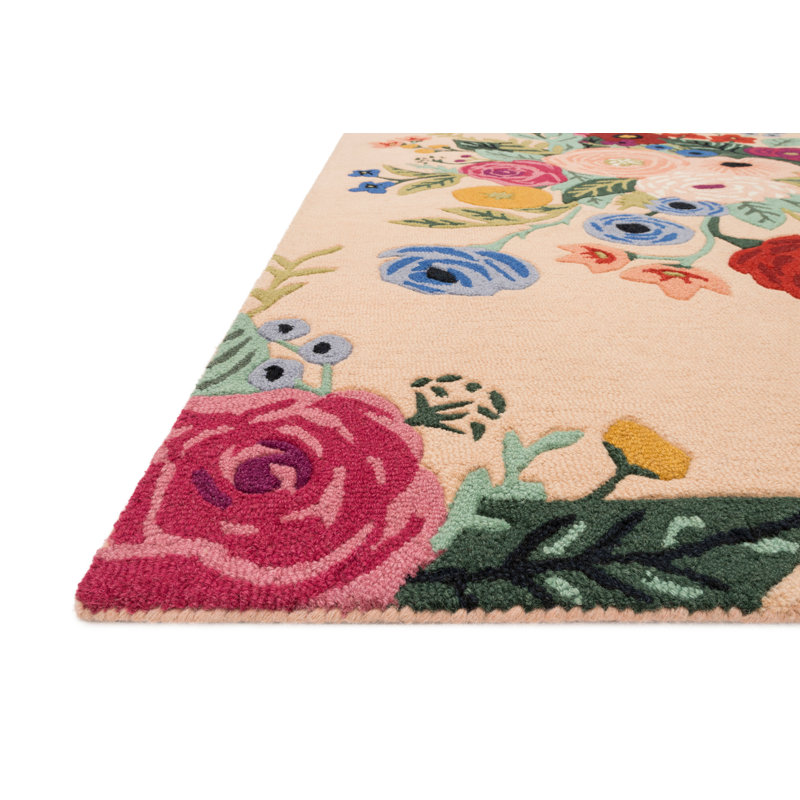Tapis multicolore Rifle Paper Co. x Loloi Les Fleurs LES-03, Rectangle 5 pi x 7 pi 6 po