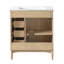 Meuble-lavabo en bois de 76 cm (30 po) avec comptoir en bois blanc, tablette réglable, tiroirs et portes à fermeture amortie.-1320009137