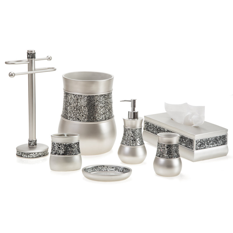 Brushed Nickel 9.5 " Resin 2 - Bar Freestanding Towel Stand