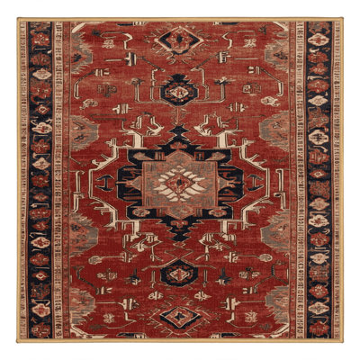 Machine Washable Turkish Brown Area Rug