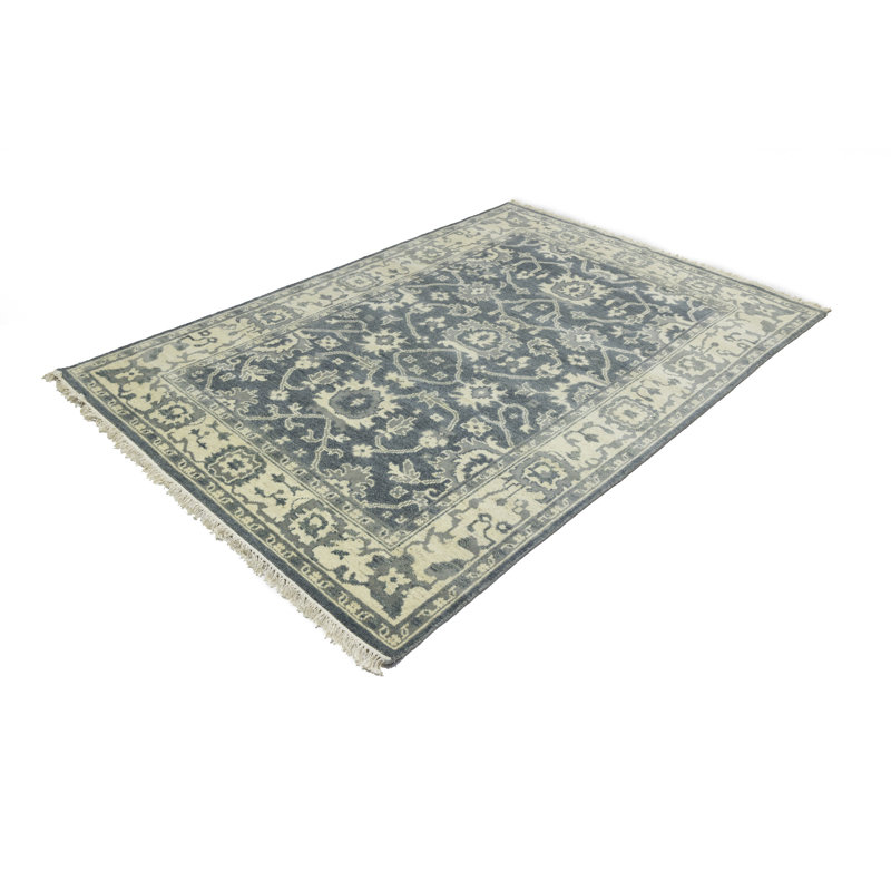 Tapis oriental gris foncé Oushak Chobi 6X9