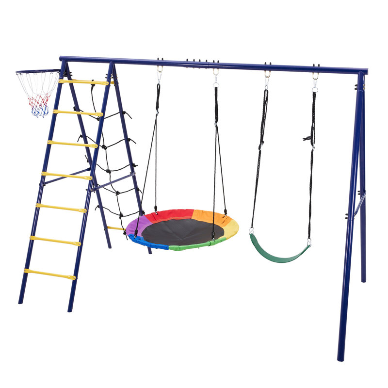 Freeport Park Steel Swing Set with 1 Swing(s)