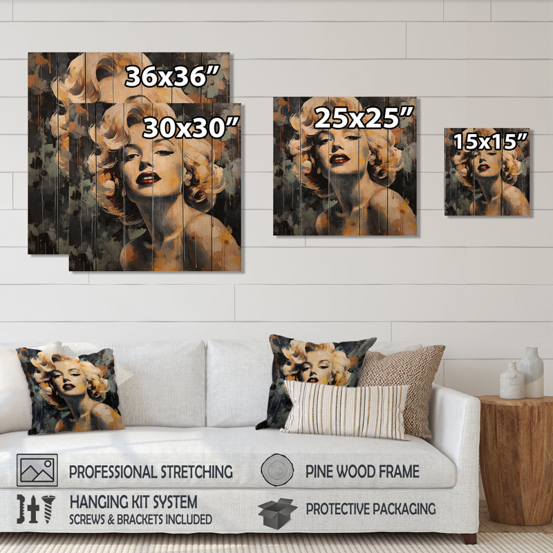 Moncur - Panneaux de décoration murale en bois tendance, H 36 po x l 36 po