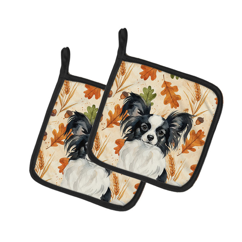 Paire de poignées papillon noires et blanches Heirloom Fall