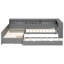 Lit plateforme simple en bois en L avec lit gigogne et tiroir Wood-1591034720