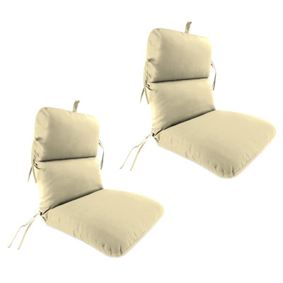 22" x 45" Outdoor Chair Cushion with Ties and Loop (Set of 2) by Hokku Designs
