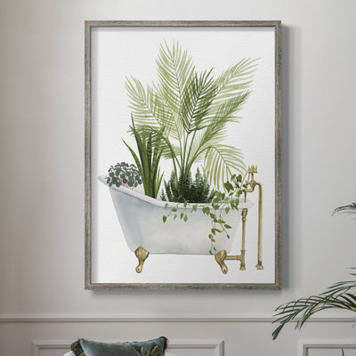«Plant Bath I», reproduction encadrée - bois massif