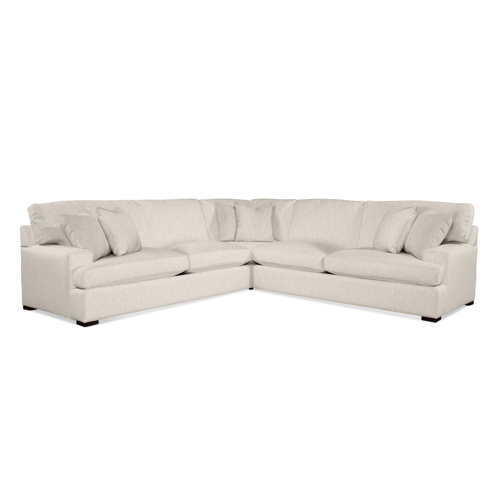 Cambria Upholstered L-Sectional, Snow Crypton Performance; 0884-91, Java Finish