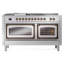 ILVE Nostalgie II Noblesse 60 inch Dual Fuel Range  (7 Sealed Burners + Griddle + French Top, Triple Glass Door, RAL)-101090785-101090786